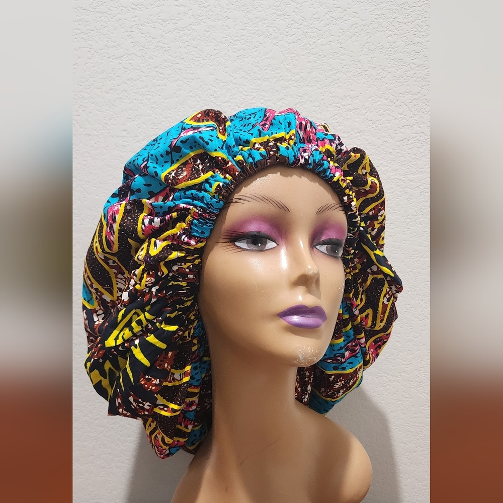 Uwakstar Designs Handmade Colorful Patterned Bonnet XL